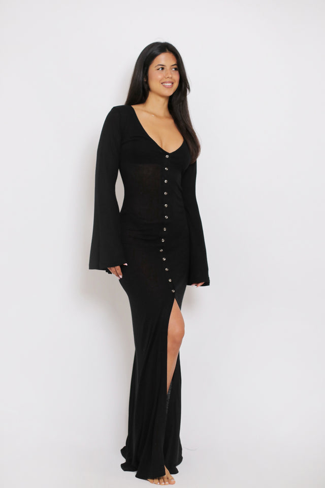 duga-haljina-za-plazu-crna